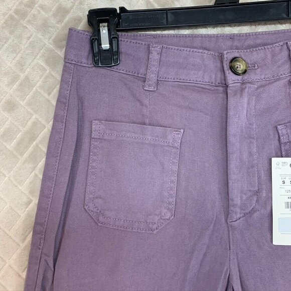 Pull & Bear Womens Small Denim Jeans Lavender Purple Straight Ankle Mid Rise - Picture 2 of 15